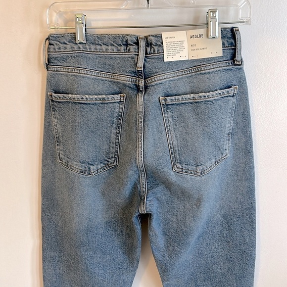 Agolde Nico High Rise Slim Straight Jeans in Murmur - Picture 7 of 11